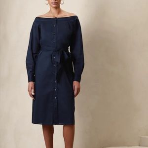 Banana Republic Off-Shoulder Midi Shirtdress